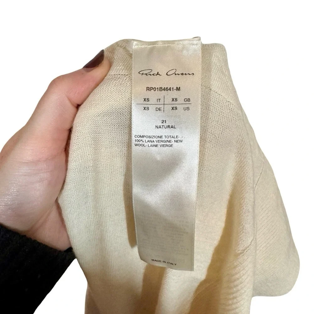 Rick Owens Fogachine SS22 Shawl Wrap Asymmetric Wool Cardigan FLAWED PLEASE READ